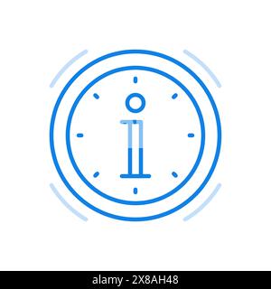 Information symbol vector line icon. Support sign and frequently asked questions concept. Historical and political knowledge in general information de Stock Vector