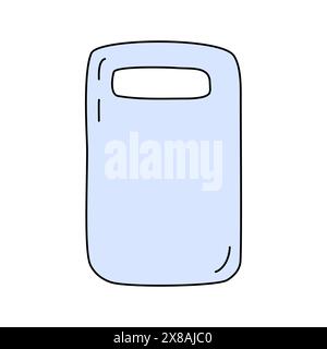 Blue plastic chopping board, cooking or baking kitchen utensil design element, vector illustration Stock Vector