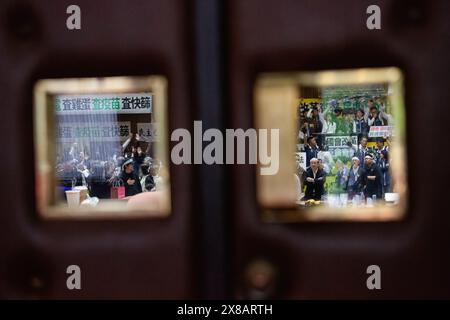 Taipei, Taiwan. 24th May, 2024. The lawmakers of Democratic Progressive Party (DPP) protest against the the controversial bill during the demonstration. Thousands of demonstrators gathered outside of the parliament to protest against the controversial bill that would expand the power of the legislature. Credit: SOPA Images Limited/Alamy Live News Stock Photo