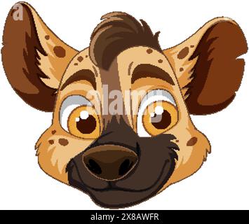 Cute hyena with big, expressive eyes Stock Vector