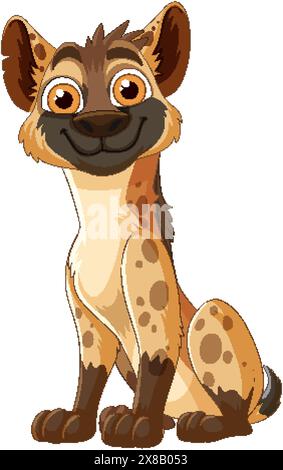 Smiling hyena with big eyes and spots Stock Vector