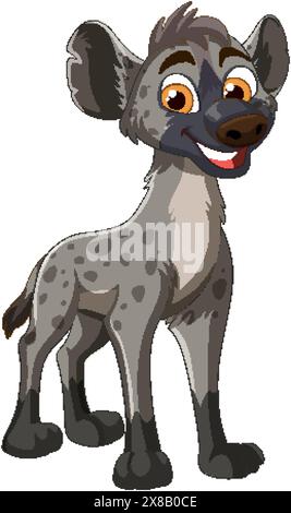 Smiling hyena with spotted fur Stock Vector