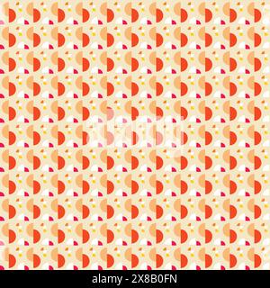 Geometric Seamless Pattern, Geometric Background With Orange Color Stock Vector