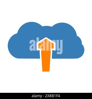 Upload cloud icon. Vector illustration. Stock Vector