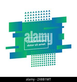 Geometric colorful abstract badge. Modern graphic element. Trendy dynamical gradient minimal design. Vector illustration Stock Vector