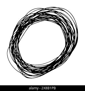 Sketch Hand drawn Ellipse Shape. Abstract Pencil Scribble Drawing ...