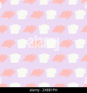 Seamless pattern with hand drawn scribble smear on pink background. Abstract grunge texture. Vector illustration Stock Vector