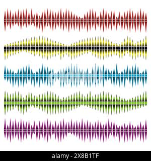 Sound waves vector set. Audio equalizer. Sound & audio waves isolated on white background. Stock Vector