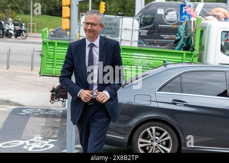 Barcelona, Spain. 24th May, 2024. Claro, aqu' tienes las traduccionesThe Governor of the Bank of Spain attends the 'Cercle d'Economia' meetings in Barcelona, coinciding with Pedro S‡nchez. El gobernador del Banco de Espa-a asiste a las reuniones del 'Cercle d'Economia' en Barcelona, coincidiendo con Pedro S‡nchez. in the pic: Pablo Hern‡ndez de Cos News politics -Barcelona, Spain Friday, may 24, 2024 (Photo by Eric Renom/LaPresse) Credit: LaPresse/Alamy Live News Stock Photo