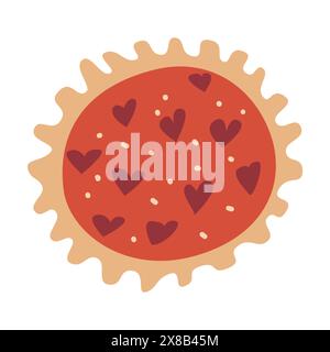 Autumn fall thanksgiving pastry bake vector illustration. Fall harvest festival pie with pumkin and berry. Can used for greeting card, poster, banner, Stock Vector