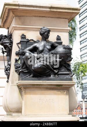 Peace sculpture on King Edward VII memorial, Centenary Square, Birmingham UK Stock Photo