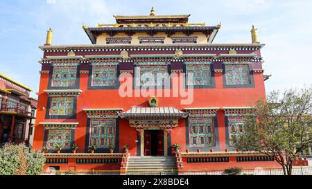 View of Shechen Monastery, Kathmandu, Nepal. Stock Photo