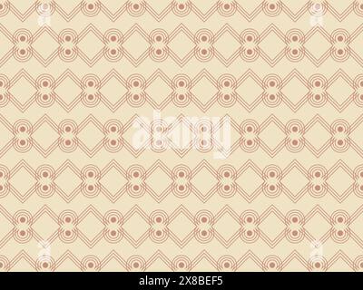 Vintage seamless pattern in geometric linear style. Beige retro pattern in boho style. Design for wallpaper, wrapping paper and banners. Vector illust Stock Vector