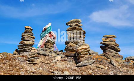 Rock arrangements on Top of Sailung Mountain, Sailung, Nepal. Stock Photo