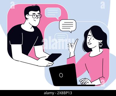 Technical support chat, customer service Stock Vector