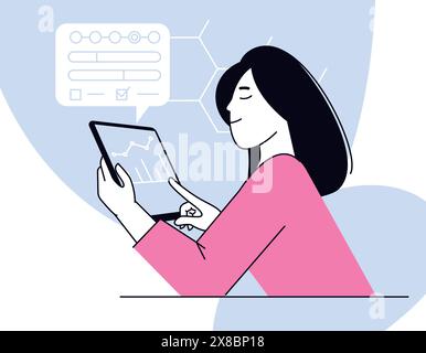 Online management dashboard vector illustration. Stock Vector