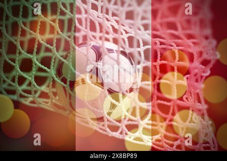 Football ball with the national flag of Italy. Stock Photo