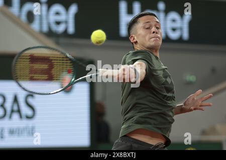 Harold Mayot of France practicing ahead of the 2024 French Open, Roland ...