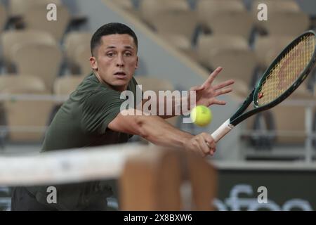 Harold Mayot of France practicing ahead of the 2024 French Open, Roland ...