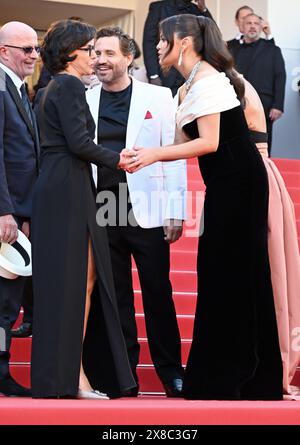 Rachi Dati, Selena Gomez (in Saint Laurent and Bulgari jewellery) After the 'Emilia Perez' Cannes Film Festival Screening  77th Cannes Film Festival  May 18, 2024 credit:Jacky Godard/Photo12 Stock Photo