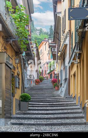 The steps of the famous Salita Serbelloni in Bellagio on Lake Como in Italy Stock Photo