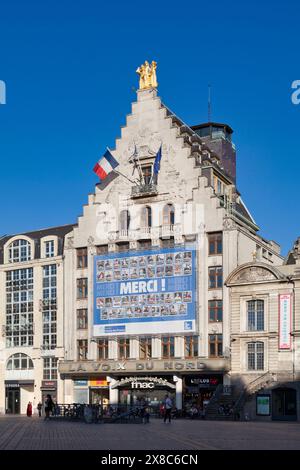 Lille, France - June 22 2020: The building currently serving as headquarters for the newspaper 'La Voix du Nord' was originally built in 1936 on the G Stock Photo