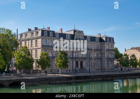 Verdun, France - June 24 2020: Les Jardins Du Mess is a 4 star hotel located in a 19th century building on the banks of the Meuse. Stock Photo