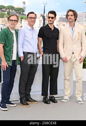 Matthieu Delaporte, Alexandre de La Patellière, Pierre Niney (in Lacoste), Dimitri Rassam Photocall of the film 'Le comte de Monte-Cristo' ('The Count of Monte-Cristo')  77th Cannes Film Festival  May 23, 2024 credit:Jacky Godard/Photo12 Stock Photo