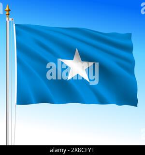 Somalia, official national waving flag, african country, vector illustration Stock Vector