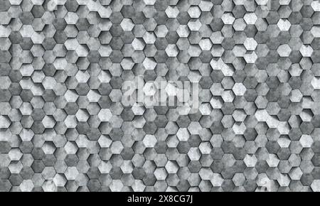 background gray 3d geometric pattern with hexagonal elements Stock Photo
