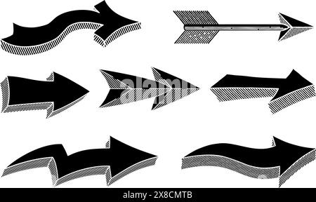 Arrow Sign Icon Direction Symbol Design Set Stock Vector