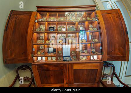 PORTO, PORTUGAL - APRIL 10, 2024: Interior of the Stock Exchange Palace (Palacio da Bolsa). Was built in 1834 by the city's Commercial Association Stock Photo