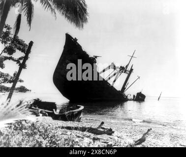 Guadalcanal. Japanese ships sunk after the Battle of Guadalcanal in 1943 Stock Photo