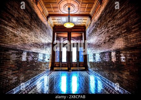 The Entrance Corridor of the Bradbury Building in Downtown Los Angeles, California Stock Photo