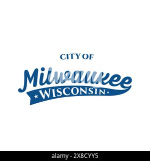 City of Milwaukee lettering design. Milwaukee, Wisconsin typography ...