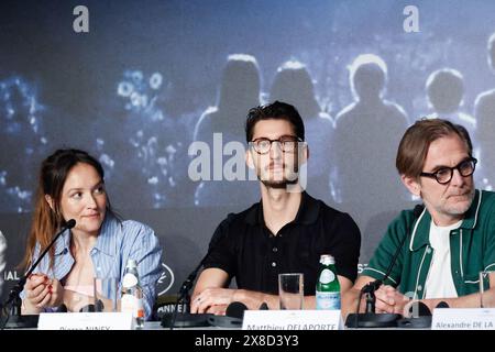 Cannes, France. 23rd May, 2024. Matthieu Delaporte, Alexandre de La Patellière, Anamaria at Le Comte De Monte-Cristo (The Count of Monte Cristo) press conference at the 77th annual Cannes Film Festival at Palais des Festivals on May 23, 2024 in Cannes, France. Photo by Philippe Rousseau/POOL/ABACAPRESS.COM Credit: Abaca Press/Alamy Live News Stock Photo