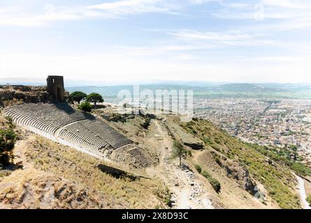 Roman amphitheater in the ruins of the ancient city of Pergamum known also as Stock Photo