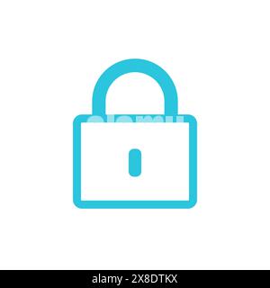 Simple security lock. Isolated on white background. From blue icon set Stock Vector