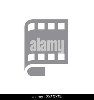 Film Roll Symbol, Combined With Letter P, Vector Illustration Design Stock Vector