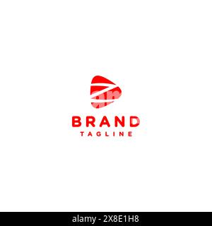 Letter Z Inside Red Play Button Logo Design. Three zigzag lines form the letter Z in the red play button icon. Stock Vector