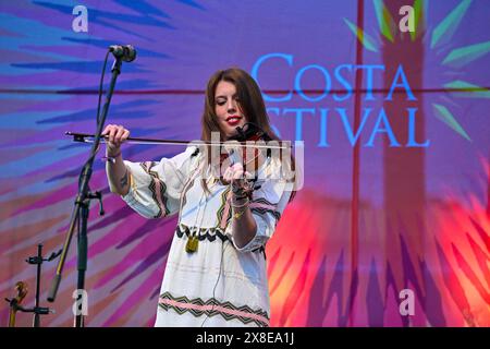 Folk singer, Bella Hardy, Costa Music Festival, Ibiza, Spain Stock ...