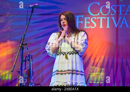 Folk singer, Bella Hardy, Costa Music Festival, Ibiza, Spain Stock ...