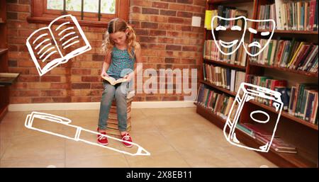 Caucasian student sitting on floor, wearing red shoes and blue jeans Stock Photo