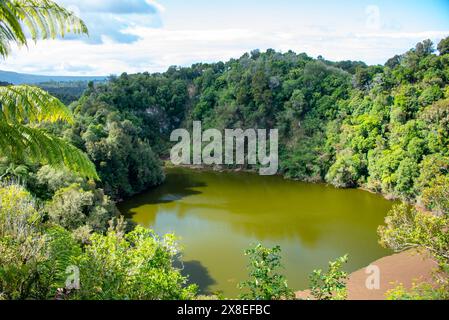 Southern Crater Lake in Waimangu Volcanic Valley - New Zealand Stock Photo