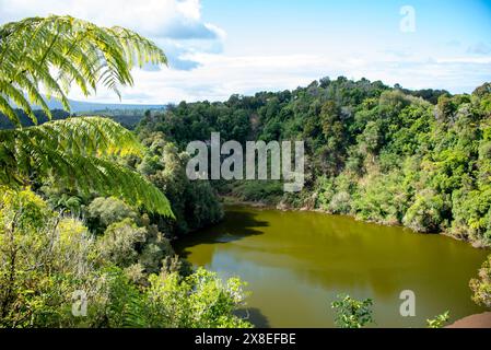 Southern Crater Lake in Waimangu Volcanic Valley - New Zealand Stock Photo