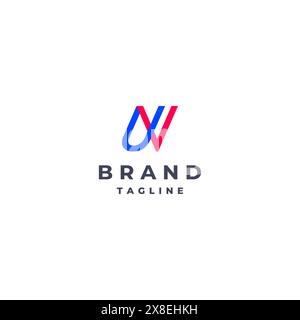 Initial Letter UV Logo Design. Minimalist logo design with the letters U and V woven together. Stock Vector