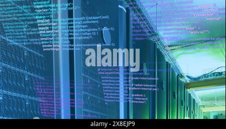 Image of programming language over data server systems Stock Photo