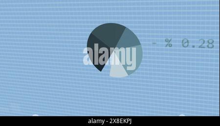 Image of infographic interface and programming language on blue background Stock Photo