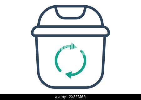 Trash icon. trash can. icon related to utilities. line icon style. utilities elements vector illustration Stock Vector