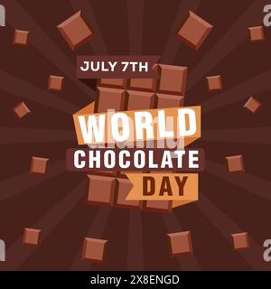 world chocolate day illustration design in flat style Stock Vector